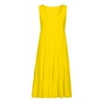 thumbnail image 5 of fartey Casual Dress for Women Summer Solid Scoop Neck Tiered Loose Tank Dresses Sleeveless A-Line Comfy Midi Beach Dress, 5 of 7