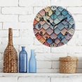 thumbnail image 3 of Yayeee 10" Wall Clock Battery Operated Quartz Round Silent Non-Ticking Home Decor, Blue Art Pattern, 3 of 6