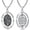 St Christopher, variant on St Michael Oval Pendant Necklace, 925 Sterling Silver Archangel Protection Jewelry for Men