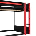 thumbnail image 6 of Harper & Bright Designs Full Size Gaming Bunk Bed with Desk and LED, Wood Gaming Loft Bed Frame with Storage Shelves and USB Charging Ports, Red, 6 of 20