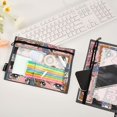 thumbnail image 4 of Dailycode 2 Pack Pencil Pouch for 3 Ring Binder Smooth Zipper Folders with Pockets Clear Window Pencil Case, Vintage Anime Collage Sundays, 4 of 5