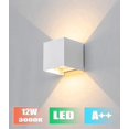 thumbnail image 4 of 12W Modern LED Wall Light/Outdoor Wall Sconce, Waterproof Adjustable Beam Angle, Aluminum Alloy Housing, (White-3000K), 4 of 5