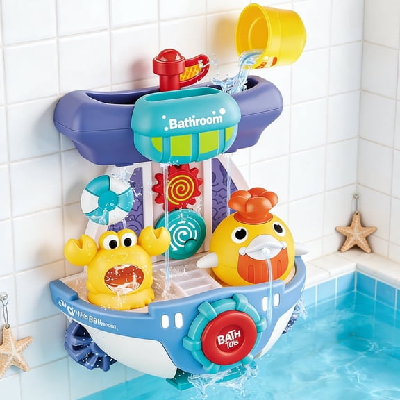 Baby Bath Toys for Toddler1-3, Bathtub/Summer Pool Toys for 18M  Infant,Chick Water Spray&Spinning Crab Toys, , Birthday Gifts for Kids