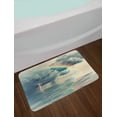 thumbnail image 2 of Rainy Bath Mat, Romantic Water Drops View Melancholia Rainbow and Thunderbolt on Overcast Sky Print, Plush Bathroom Decor Mat with Non Slip Backing, 29.5" X 17.5", Teal Grey, by Ambesonne, 2 of 2