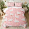 thumbnail image 2 of Erosebridal Goose Quilt King for Girls, Pink Daisies King Coverlet Set, 3-Piece 1 Bedspread and 2 Pillowcases, 2 of 7