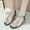 Green, variant on Aueoeo Sandals For Women Rhinestone Bow Clear Low Block Heel Shoes Elastic Ankle Strap Open Toe Elegant Dress Shoes Squared Toe Party Wedding Sandals