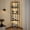 Flamed, variant on Corner Bookshelf, 5 Tier Industrial Style Design Corner Shelf with Metal Frame and Open Shelves for Living Room, Bedroom, Study, Flamed Color