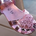 thumbnail image 6 of Oalirro Flat Sandals Children Kids Girls Sandals Princess Heart Hollow Cut-outs Roman Beach Shoes, 6 of 8