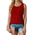 thumbnail image 4 of Fantaslook Womens Tank Tops Dressy Casual Sleeveless Blouses Crew Neck Pleated Tunic Shirts Summer Tops, 4 of 9