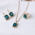 thumbnail image 6 of SPRING PARK Women Jewelry Set Fashion Rhinestone Pendant Bracelet Earrings Necklace Ring Women Banquet Wedding Party, 6 of 7