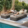 thumbnail image 5 of Opohoro Adjustable Outdoor Rattan Wicker Chaise Lounge Set of 4, Outdoor Reclining Chairs for Garden Pool Backyard Deck, Beige, 5 of 11