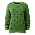 thumbnail image 4 of Bibifish Womens Sweaters Cute Polka Dot Graphic Pattern Oversized Pullover Sweaters Retro Style Fall Winter Workout Ladies Sweaters Tops, 4 of 5
