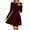 Wine, variant on Polka Dot Velvet Dress, Long Sleeve Sparkle Embellished Dress with Defined Waist, Glamorous Holiday Party Dress for Christmas and New Year's Eve Wine S