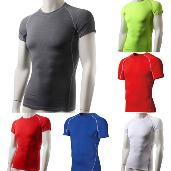 Men's Compression Base T shirt Layer Gym Short Sleeve Under Skin Tight Speed Dry by