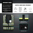 thumbnail image 4 of AYKRM Black X Small High Vis Reflective Safety Vest for Women Men Security vest Pocket Zipper, 4 of 4