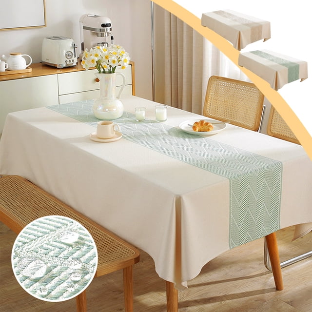 Mantel impermeable | Lino de imitación de algodón engrosado | A prueba de aceite, resistente al desgaste, duradero | Azul o Café | Mezcla de nailon y spandex | 100x160cm | Fácil de limpiar