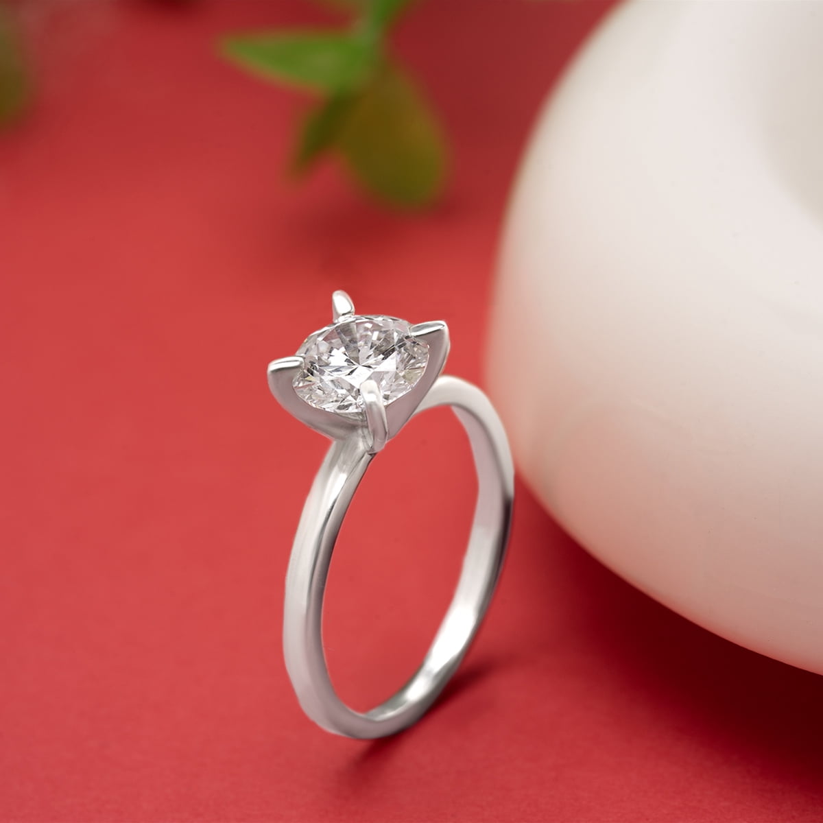 SuperJeweler 1 Carat Lab Grown Diamond Solitaire Ring In Sterling Silver For Women