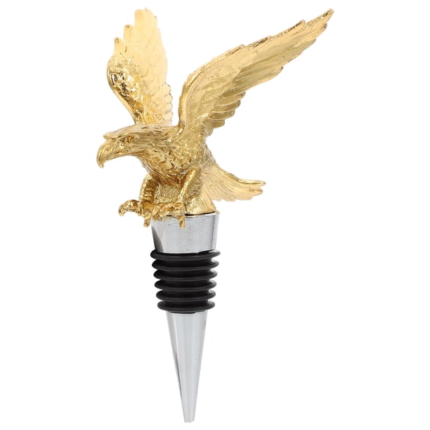 1 tapón de botella de vino decorativo con diseño de águila (dorado)
