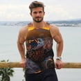 thumbnail image 6 of Yiaed Lizard With Sunglasses Sunset Print Mens Compression Shirt Slimming Body Shaper Vest Workout Tank Tops Abs Abdomen Undershirts-Medium, 6 of 7