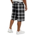thumbnail image 5 of Delconic Men Neutral Tartan Plaid Quick Dry Knee Length Casual Shorts Elastic Drawstring Waist Side Pockets Loose Fit Short Pants For Summer Beach Gym Hiking Daily Black L, 5 of 5