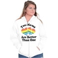 thumbnail image 3 of Two Moms are Better than One LGBTQ Zip Hoodie Sweatshirt Women Brisco Brands L, 3 of 6