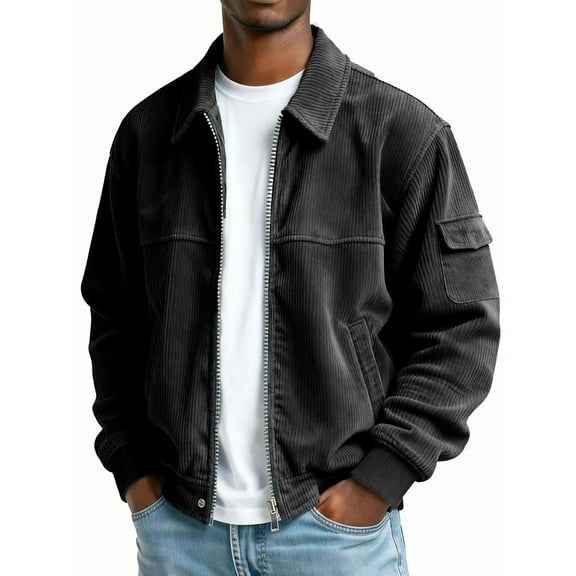Levmjia Men's Big and Tall Winter Coat Jacket Trendy Men's Fashion Loose Casual Flying Suit Outdoor Retro Jacket