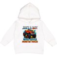 thumbnail image 2 of Inktastic Just a Boy Who Loves Monster Trucks Toddler Hoodie, 2 of 4