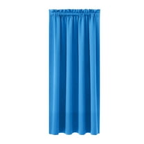 Blue Blackout Curtain Thermal Insulated Energy Saving Scandinavian Solid Color Silk Fabric for Bedroom Kitchen 38x54 Inches
