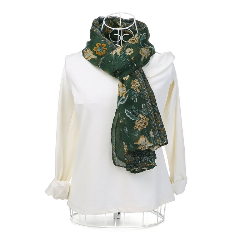Allegra K Women s Large Polyester Scarves Beach Shawl Vintage Wrap
