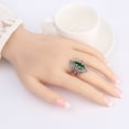thumbnail image 4 of Womens Alloy Ring With Zircon Inlaid Emerald Bohemian Hollow Design Jewelry Gift For Her Size 7 8 Boho Sparkle, 4 of 5