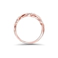 thumbnail image 4 of Mia Diamonds 14kt Rose Gold Womens Round Diamond Milgrain Crossover Band Ring 1/20 Cttw, 4 of 4