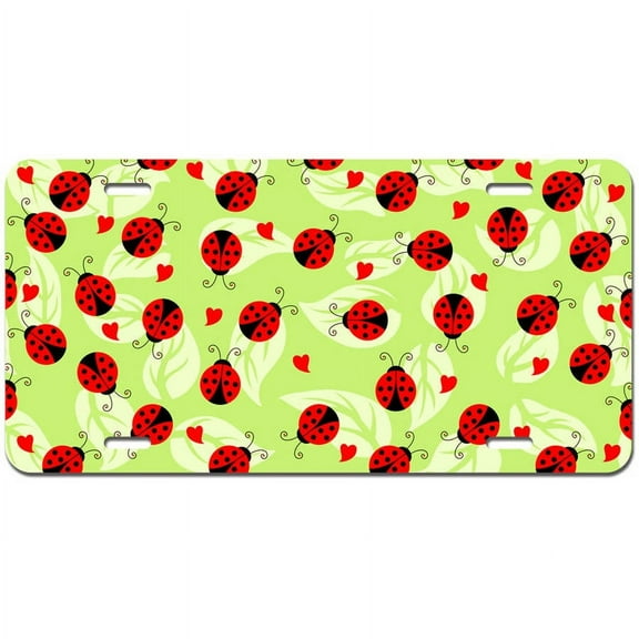 Cute Ladybugs Novelty Metal Vanity License Tag Plate