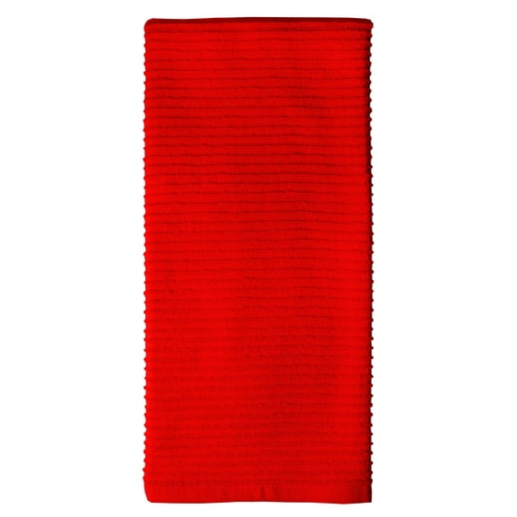 MUkitchen Cotton Ridged Towel - Ruby Set of 2