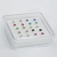 thumbnail image 3 of Soumake 20Pcs/Box Women Flower Rhinestone Silver Plated Nose Stud Body Piercing Jewelry Fashion, 3 of 7