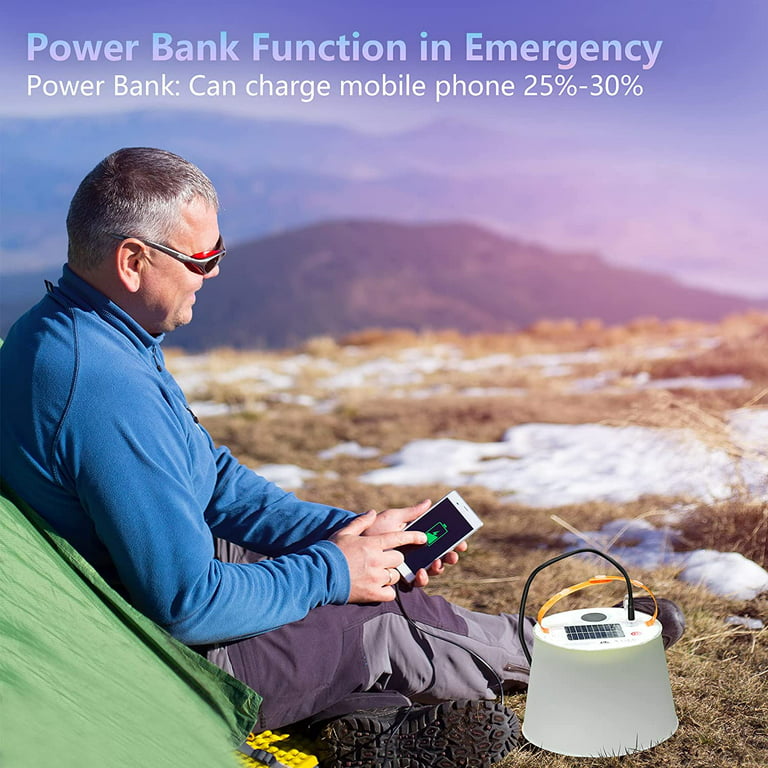 Solar Camping Lanterns, Hand Crank Flashlight, USB Rechargeable LED  Lanterns with 3000mAh Capacity Battery, 3 Powered Ways Outdoor Portable  Survival