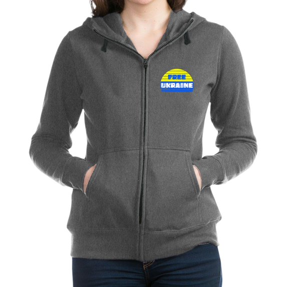 CafePress - Free Ukraine Women's Zip Up Hoodie - Women's Zip Hoodie