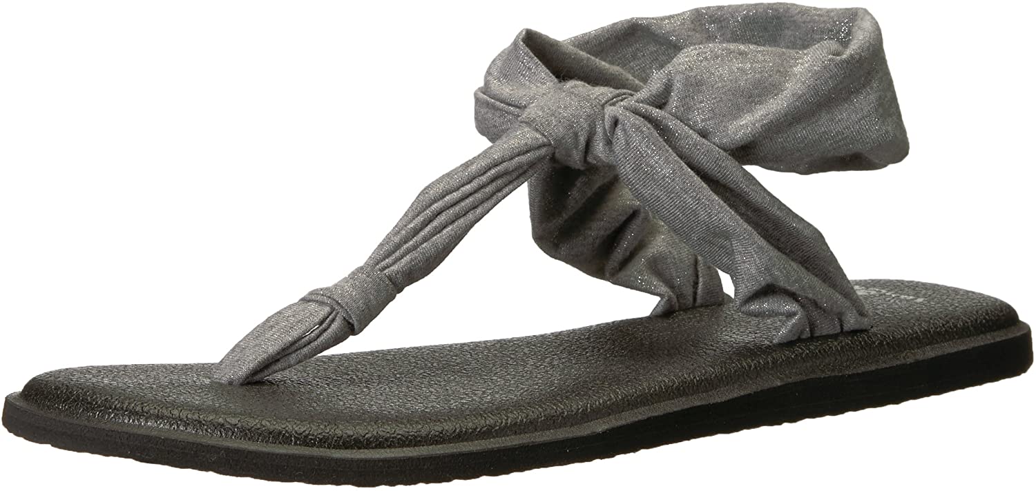sanuk silver flip flops