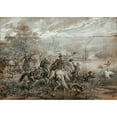 thumbnail image 2 of Juliusz Kossak 14x11 Black Ornate Wood Framed Double Matted Museum Art Print Titled: Heron Hunting (circa 1879), 2 of 5