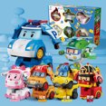 thumbnail image 2 of POLI Transforming Robot Toy Set – 4-Pack Rescue Vehicles (Poli, Roy, Amber, Helly) for Kids ([Large] Amba Deformation), 2 of 7