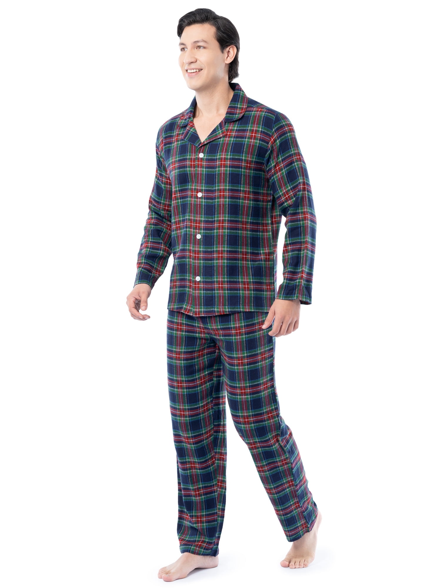 Fruit of the Loom Men's Flannel Top and Bottom Pajama Set, Sizes S-5XL