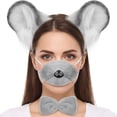 thumbnail image 3 of Hsqqdc Plush Gray Mouse Ears Shape Headband Set with Bow Tie and Tail, 4 Pieces, 3 of 7