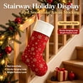thumbnail image 5 of Red Christmas Stocking with Gold Snowflake Pattern, Soft White Plush Cuff Hanging Decor for Fireplace Mantel and Staircase, 5 of 7