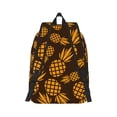 thumbnail image 2 of Honeii Colorful Pineapple Print Canvas College Laptop Backpack, Durable Rucksack Travel Notebook Bag School Backpack Book Bag for Men Women-Medium, 2 of 7