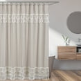 thumbnail image 2 of Sweet Jojo Designs Boho Fringe Bathroom Fabric Bath Shower Curtain - Gender Neutral Beige Tan Taupe Linen Tassel Macrame for Bohemian Woodland Farmhouse Botanical Leaf Collection, 2 of 5