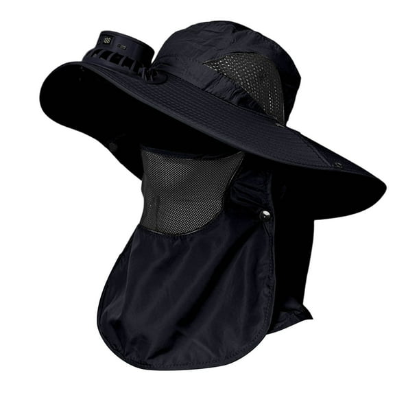 Glisme Sun Hat With Fans For Women Outdoor Wide Brim Sun Hat With Solar Fan For Leisure Activities Hiking Camping Hat For Summer Black