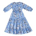 thumbnail image 2 of YunPes Girls Floral Dress Spring Summer and Autumn Long Sleeve Waist Middle and Large Children Cute Comfortable Long Dress Casual Dress, 2 of 9