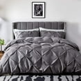 thumbnail image 1 of ATsense Duvet Cover Set Queen Size, 100% Microfiber, 1 Duvet Cover and 2 Pillow Shams (Queen, Gray), 1 of 6