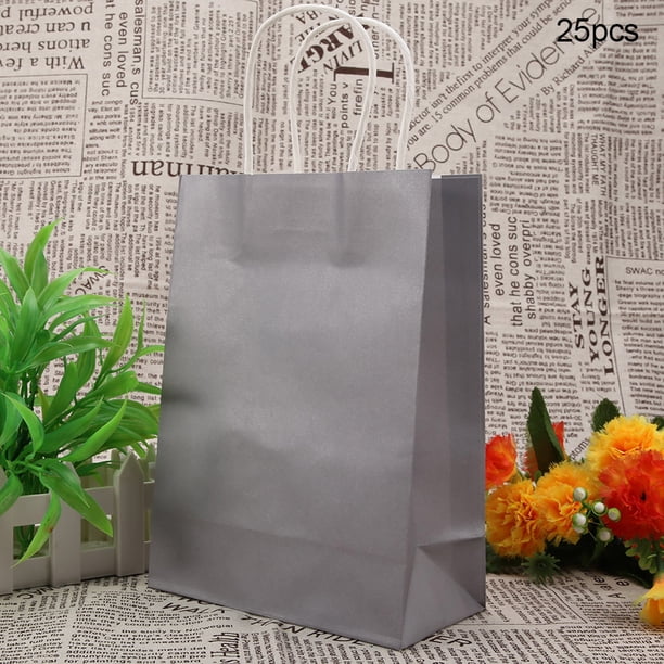 Bolsa De Regalo, Bolsa De Regalo De Papel Kraft Con Asa, Bolsa De Regalo Para Dulces De Boda, Papel Kraft, Gran Capacidad, 6,30 X 8,58 X 3,15 Pulgadas, Duradera, 25 Unidades Para OTVIAP Gift Bag