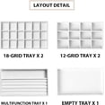thumbnail image 2 of GFDYREE Jewelry Organizer Tray,Stackable Velvet Jewelry Trays,Drawer Inserts Earring Organizer For Women Girls Jewelry Storage Display Case for Rings Stud Necklaces,Set of 6(White), 2 of 7