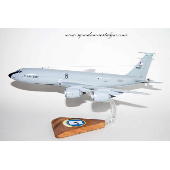 116th Ace of Spades Air Refueling Squadron KC-135 Model, 1/90th scale, Mahogany, Aerial Refueling